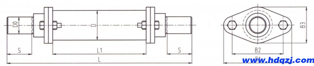 HT1型弹簧缓冲器外形尺寸图
