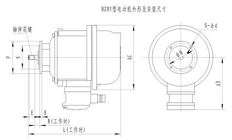 　　主要性能参数及安装尺寸：